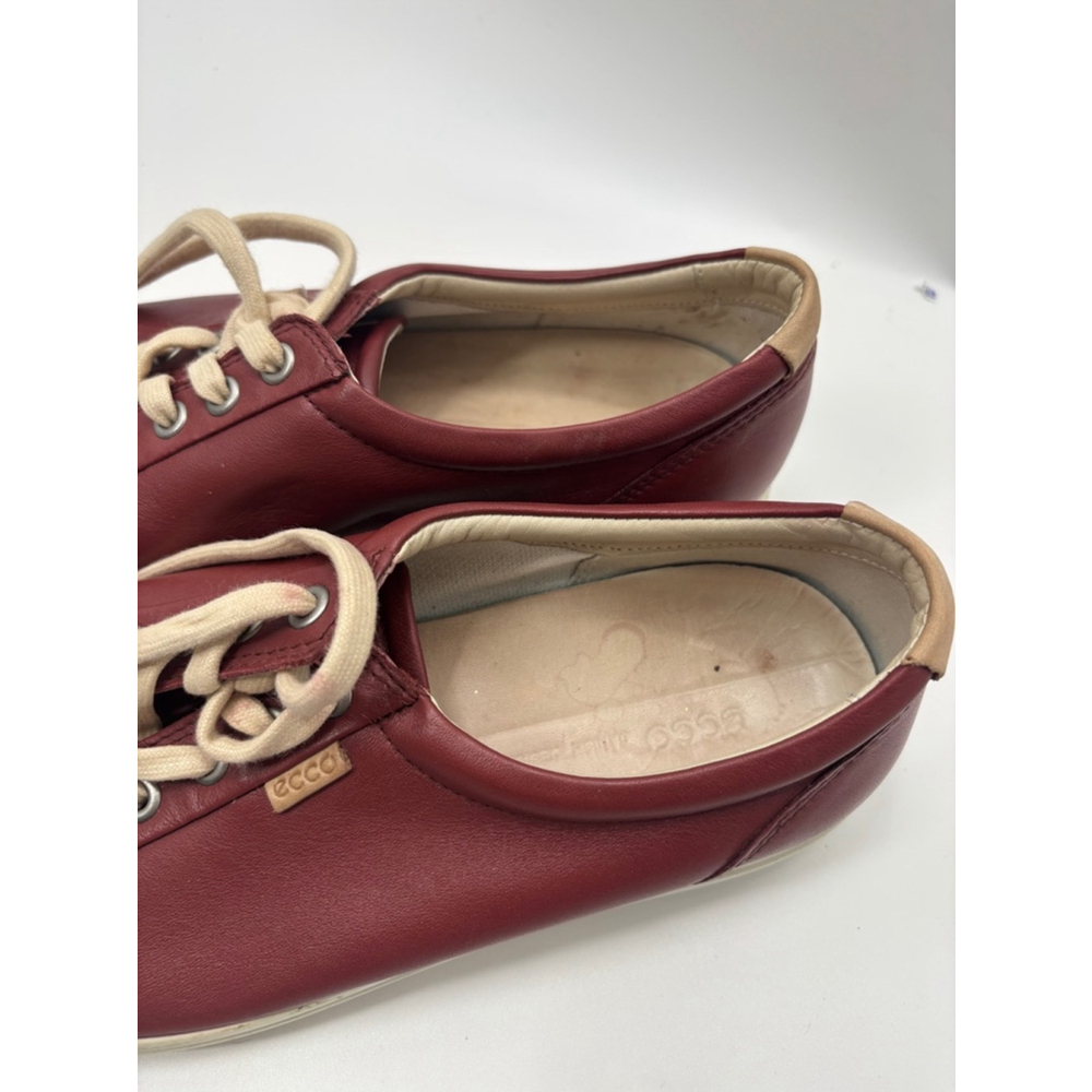 Women's ECCO leather Sneakers, Burgundy, US 9 - Picture 3 of 7